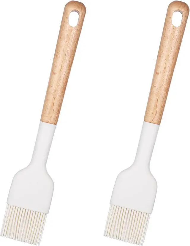 Main image of Silicone Basting Pastry Brushes, 2 Pcs Heat Resistant Pastry Brush with Wooden Handle, Oil Brush Food Cooking Brushes Kitchen Utensils for BBQ, Butter, Sauce, Marinade, Baking, Grill Dishwasher Safe