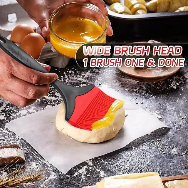 Alt view image 5 of 7 - Large Silicone Basting Pastry Brush - 3.95inch Extra Wide Silicone Basting Brush for Grilling,Heat Resistant Brushes Spread Oil Butter Sauce for Cooking Baking BBQ,Dishwasher Safe,Set of 2