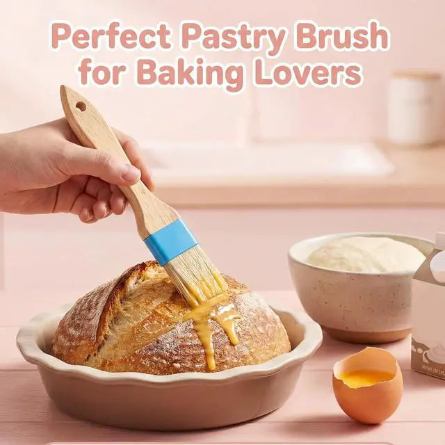 Alt view image 7 of 7 - Food Brushes Heat Resistant Wooden Handle Pastry Brushes for Baking BBQ Brush Pastry Basting Brush for Cooking Butter Egg Wash Glazing Oil Sauce (1/1.5-2PCS)