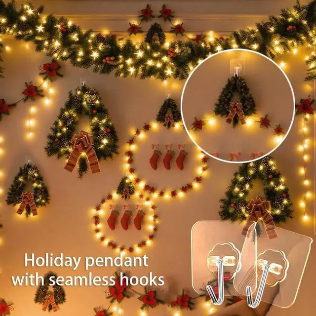 Alt view image 3 of 7 - Adhesive Wall Hook, Set Heavy-Duty Thickened self-Adhesive Hook16Pcs33lb max LoadingTransparent, Waterproof, Bathroom, Outdoor, Kitchen, Doors, Practical Tools.