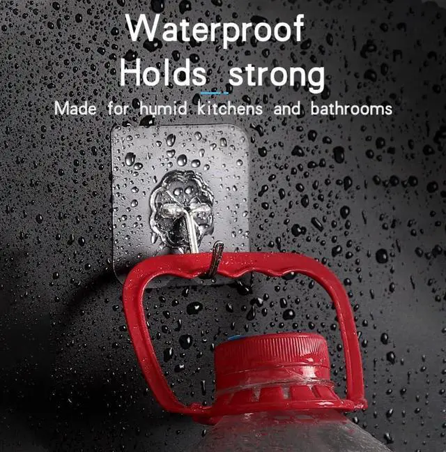 Alt view image 5 of 7 - Adhesive Wall Hook, Set Heavy-Duty Thickened self-Adhesive Hook16Pcs33lb max LoadingTransparent, Waterproof, Bathroom, Outdoor, Kitchen, Doors, Practical Tools.