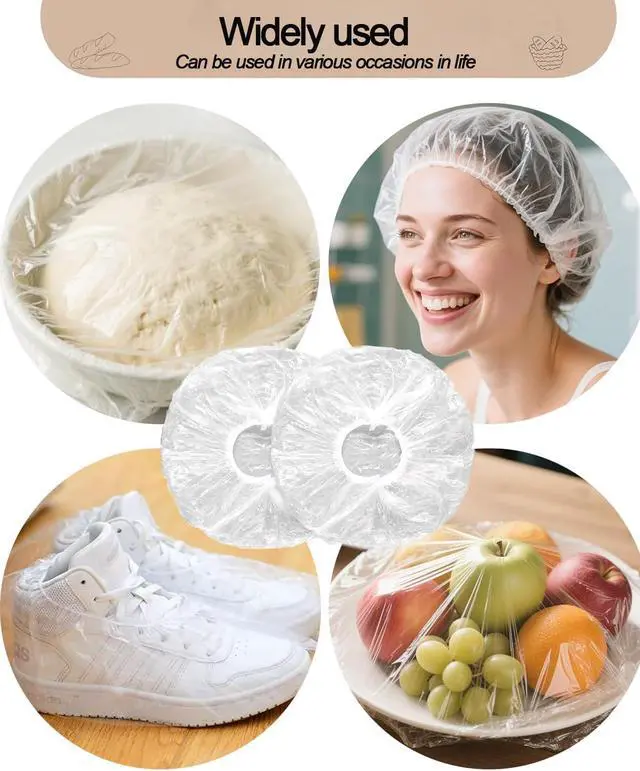 Alt view image 4 of 6 - Shower Caps for Sourdough Bread, 200pcs Plastic Bowl Covers for Proofing