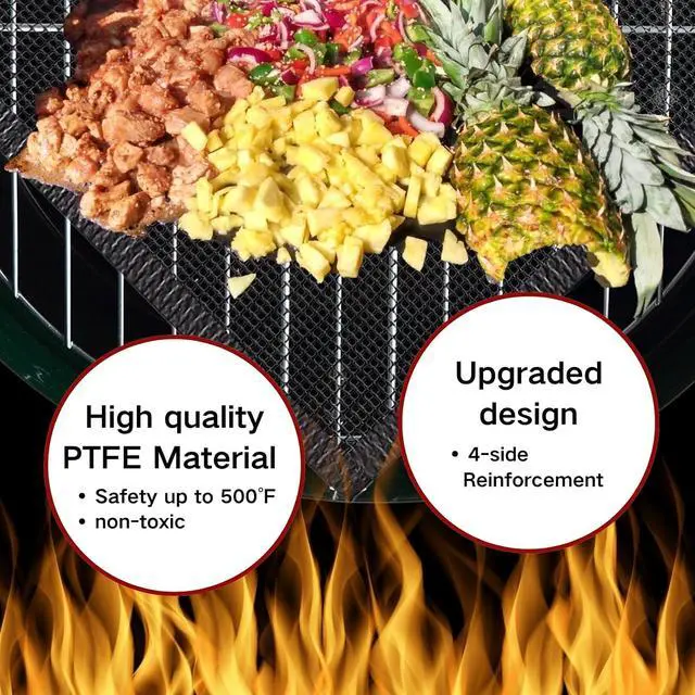 Alt view image 3 of 7 - 3 Pack Grill Mesh Mat Outdoor Grill, Heavy Duty and Non Stick BBQ Grilling Mats & Baking Mats, Resuable and Easy to Clean, Works on Gas Charcoal and Electric BBQ (15.7 x 13 Inch x 3 pcs)