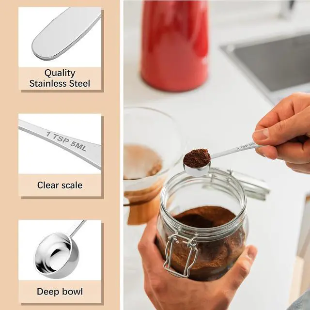Alt view image 3 of 6 - 1PCS 1TSP(5ML) Measuring Spoon, 18/8(304) Stainless Steel Tablespoon