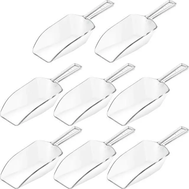 Main image of HESTYA 8 Pcs 8 Pcs Clear Plastic Scoop for Food Popcorn Candy, 6.7 Inch