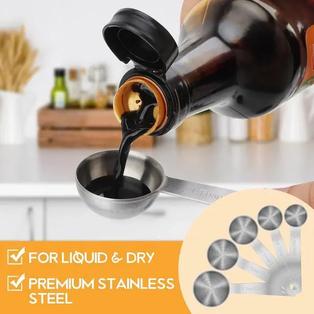 Alt view image 2 of 7 - 2 PCS 1 Teaspoon(5 mL | 5 cc | 1 Tsp | 1/3 Tablespoon) Stainless Steel Single Measuring Spoon, Easy to Use and Easy to Wash Metal Measuring Spoons Kitchen Gadgets for Cooking & Baking