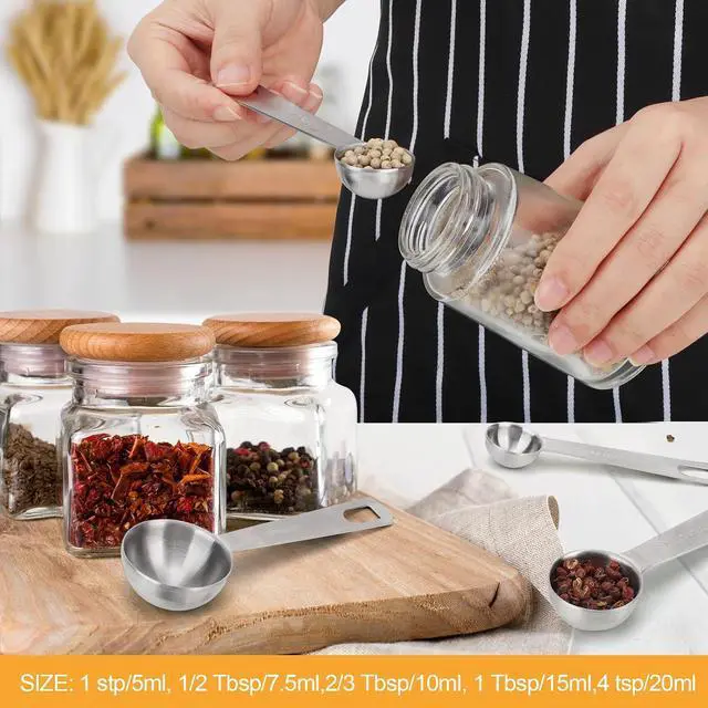 Alt view image 3 of 7 - 2 PCS 1 Teaspoon(5 mL | 5 cc | 1 Tsp | 1/3 Tablespoon) Stainless Steel Single Measuring Spoon, Easy to Use and Easy to Wash Metal Measuring Spoons Kitchen Gadgets for Cooking & Baking