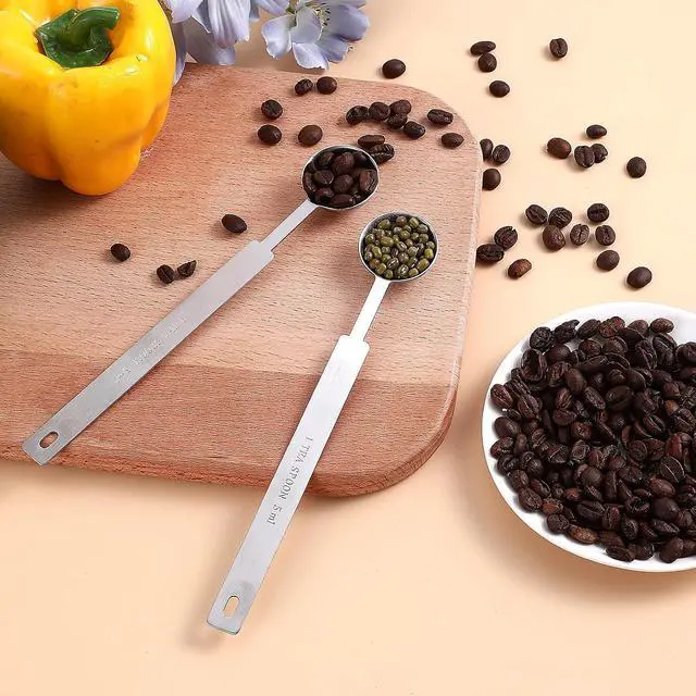 Alt view image 7 of 7 - 2 Pcs Teaspoons Measuring Spoon, 5 Gram Scoop, Stainless Steel Measuring Spoons, 1 Teaspoon (5 mL | 5 cc | 1/6 oz | 1/3 Tablespoon), Dishwasher Safe, Metal Measuring Spoons for Cooking & Baking