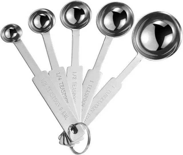 Main image of 5PCS Measuring Spoons Set, Include 1/8,1/4,1/2,1 tsp, and 1tbsp Cup