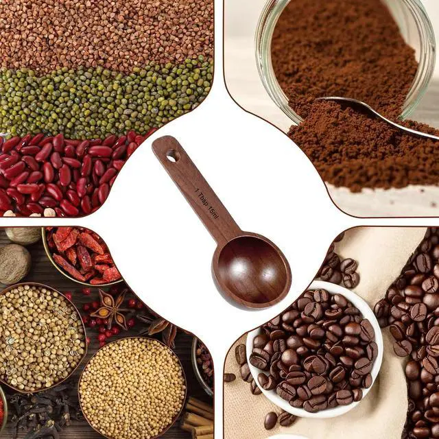 Alt view image 4 of 7 - 2 PCS Wooden Coffee Scoop, Wood Tablespoon Measuring Spoon Coffee Bean Scoop Wooden Ground Spoon Measuring Scoops for Ground Coffees Beans Sugar or Tea Home Kitchen Accessories (15ml)