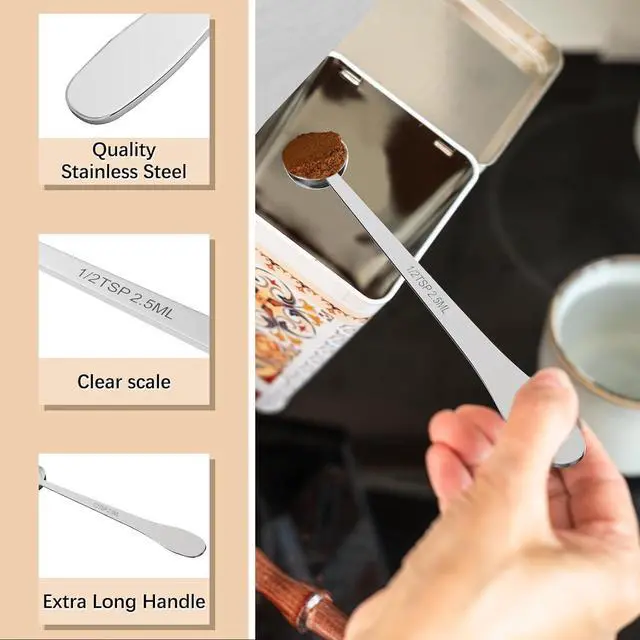 Alt view image 3 of 6 - 1PCS 1Teaspoon(1tsp, 1/3tbsp, 5ml) Extra-long Handle Measuring Spoon