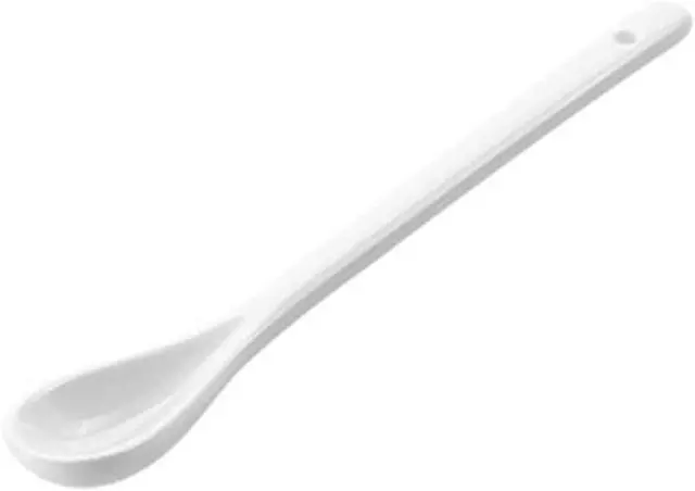 Alt view image 2 of 7 - AKOAK 6.7" Ceramic Egg Spoon Set (5 Pieces), White Long-Handled Teaspoon for Coffee, Tea, Yogurt, Ice Cream, Sauces and Desserts, Espresso Stirrer
