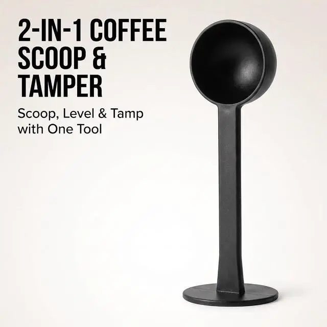 Alt view image 2 of 7 - 2-In-1 Black Espresso Coffee Bean Spoon Tamping Scoop Tamper Tea Tool For Coffee Bean Spoon Coffee Measuring,about Coffee, Tea and Espresso,Coffee Scoops