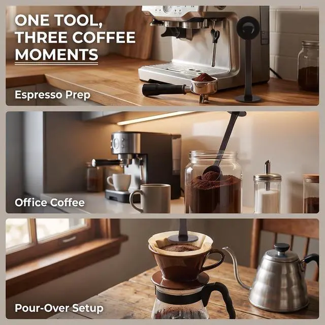 Alt view image 7 of 7 - 2-In-1 Black Espresso Coffee Bean Spoon Tamping Scoop Tamper Tea Tool For Coffee Bean Spoon Coffee Measuring,about Coffee, Tea and Espresso,Coffee Scoops