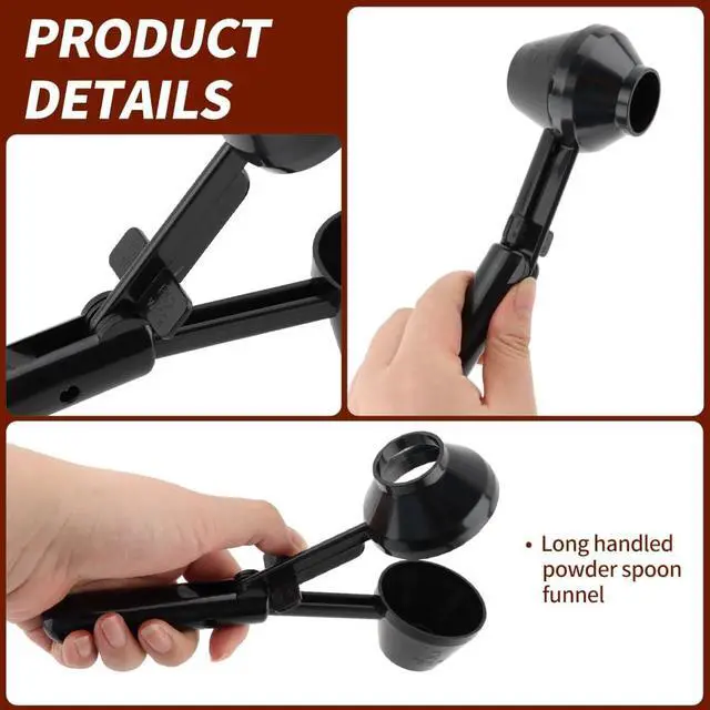 Alt view image 3 of 7 - 2PCS Coffee Scoop & Funnel for Reusable K Cup Refillable Coffee Pods Coffees Measuring Spoon Scoop with Funnel for Ground Coffees, Protein Powder, Tea (2pcs/black)