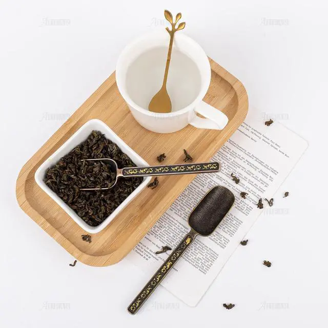 Alt view image 5 of 7 - AUEAR, 2 Pack Vintage Loose Leaf Tea Scoops Coffee Scooper Copper Metal Measuring Shovel Spoons