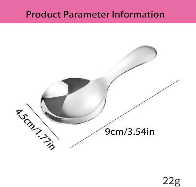 Alt view image 2 of 6 - 4PCS Mini Scoop for Canisters,Stainless Steel Short Handle Spoons Salt Spoons Condiments Spoon Dessert Spoon,Mini Candy Scoopssliver