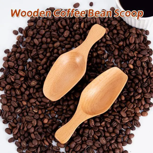Alt view image 2 of 7 - Wooden Coffee Scoop, Wooden Scoops for Jars, Wood Scoops for Canisters Ground Coffee Tea Sugar Flour Bath Salts Laundry Detergent
