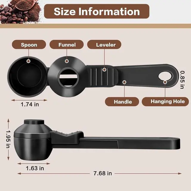 Alt view image 3 of 7 - 2 Tbsp Coffee Scoop with Built-in Funnel, Mess-Free Ground Coffee