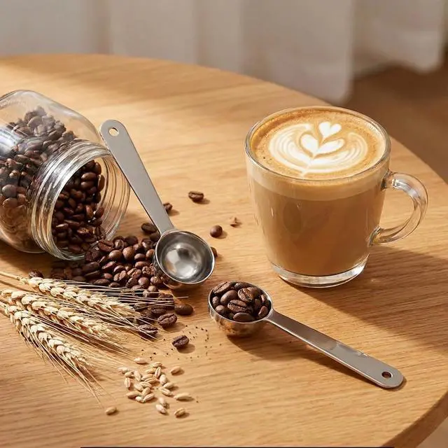 Alt view image 5 of 7 - 2 Pcs Coffee Scoop 1 Tablespoon, Long Handle Measuring Tablespoon, Stainless Steel Coffee Spoons, 1 tbsp Measuring Spoons for Ground-Coffee, Milk, Spice Jar, Cooking Baking (4.3 Inch, 15ml)