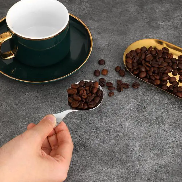 Alt view image 5 of 7 - 5 PCS Short Handle Spoons Silver Mini Scoops Stainless Spoons for Canisters Small Coffee Scoops Candy Scoops for Condiments Tea Desserts Coffee