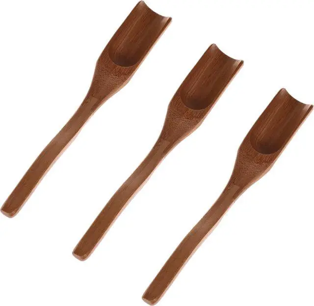 Main image of 3 Pieces Wooden Loose Tea Scoops, Natural Bamboo Wood Spoons for Scooping Coffee Powder, Spices and Condiments, Long Handle 7"