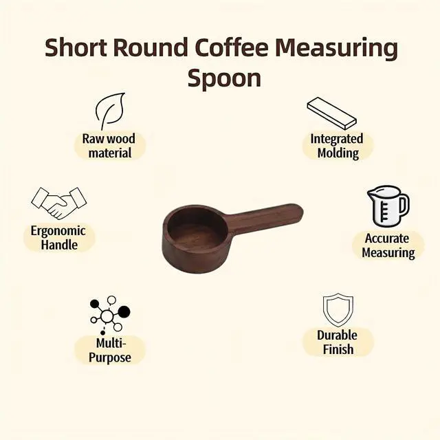 Alt view image 2 of 7 - Black Walnut Wood Coffee Scoop, Measuring Spoon for Coffee Beans, Tea, Flour and Oats, Natural Texture, 3.86 Inch