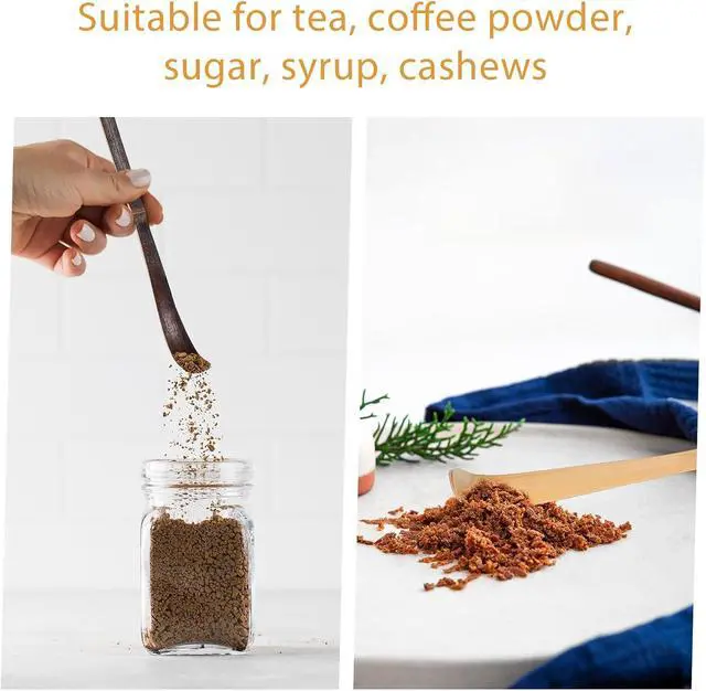 Alt view image 3 of 7 - 2 Pcs Matcha Spoons, Bamboo Scoop Tea Leaf Sticks Tea Whisk Scooping Teas Ceremony Utensil Chashaku Hooked Green Teas Spoon for measuring Coffee Powder Espresso Lover Spices Condiments