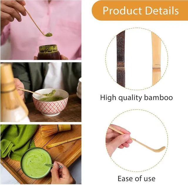 Alt view image 5 of 7 - 2 Pcs Matcha Spoons, Bamboo Scoop Tea Leaf Sticks Tea Whisk Scooping Teas Ceremony Utensil Chashaku Hooked Green Teas Spoon for measuring Coffee Powder Espresso Lover Spices Condiments