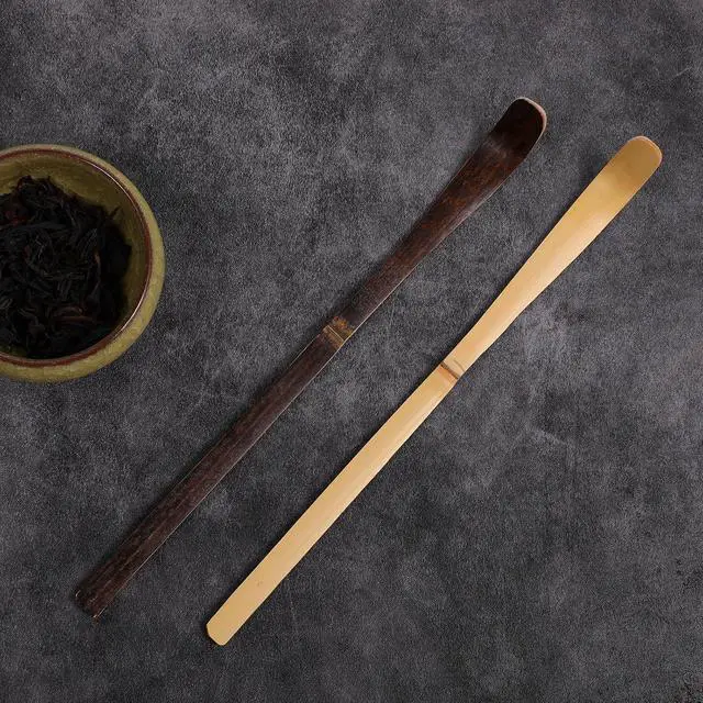 Alt view image 6 of 7 - 2 Pcs Matcha Spoons, Bamboo Scoop Tea Leaf Sticks Tea Whisk Scooping Teas Ceremony Utensil Chashaku Hooked Green Teas Spoon for measuring Coffee Powder Espresso Lover Spices Condiments