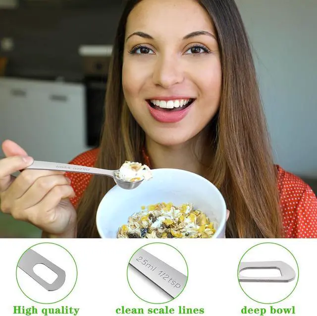 Alt view image 4 of 7 - 3 Pcs 1/2 Teaspoon (1/2 tsp, 2.5 ml, 2.5cc, 1/12 oz) Measuring Spoons, Stainless Steel Single Measuring Spoon Tablespoon Metal Measure Scoop for Coffee Grains Kitchen Cooking