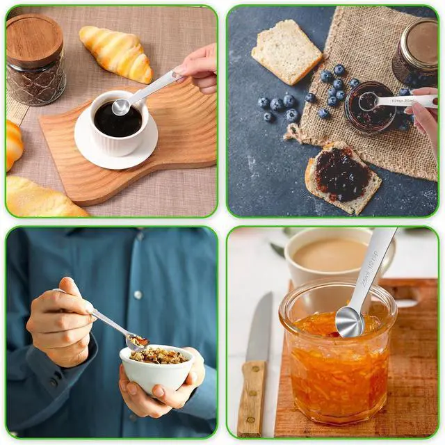 Alt view image 7 of 7 - 3 Pcs 1/2 Teaspoon (1/2 tsp, 2.5 ml, 2.5cc, 1/12 oz) Measuring Spoons, Stainless Steel Single Measuring Spoon Tablespoon Metal Measure Scoop for Coffee Grains Kitchen Cooking