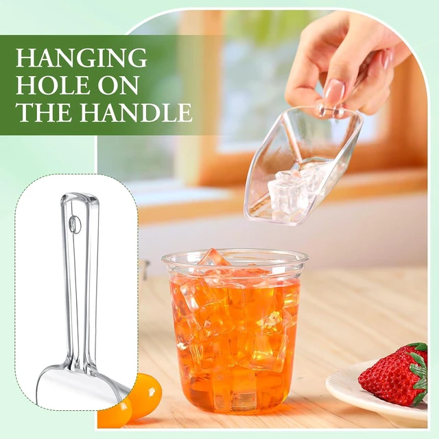 Alt view image 3 of 6 - Roshtia 6 Pcs Plastic Serving Tongs Mini Kitchen Tongs Utility and Plastic Kitchen Scoops Clear Ice Scoop Mini Clear Buffet Scoop for Candy Dessert Buffet Ice Snack Coffee Tea