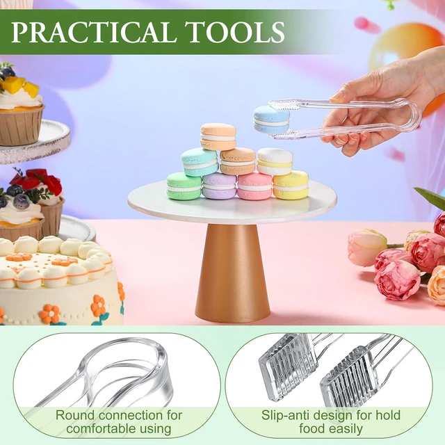 Alt view image 4 of 6 - Roshtia 6 Pcs Plastic Serving Tongs Mini Kitchen Tongs Utility and Plastic Kitchen Scoops Clear Ice Scoop Mini Clear Buffet Scoop for Candy Dessert Buffet Ice Snack Coffee Tea