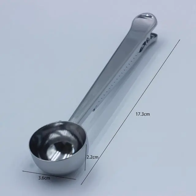 Alt view image 2 of 4 - Stainless Steel Coffee Scoop with Clip, 2-Pack 1 Tbsp Measuring Spoon