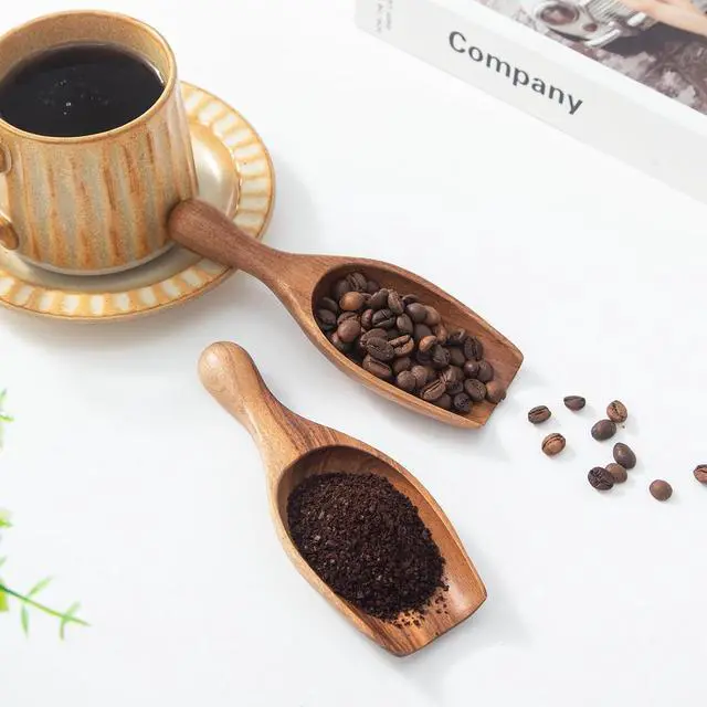 Alt view image 7 of 7 - Large Wooden Scoop 1PCS - 6.3Inches Wood Scoop for Coffee Bean Sugar Tea Powder Bath Salt Laundry Detergent, Multipurpose Kitchen Flour Scoop for Big Jars Canisters