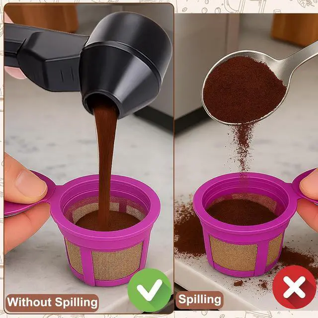 Alt view image 3 of 7 - Palksky Coffee Scoop & Funnel for Reusable K Cup Refillable Coffee Pods, 2 Tablespoon Slide Coffee Measuring Funnel Scooper,1PCS