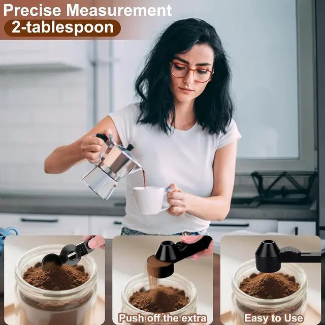 Alt view image 4 of 7 - Palksky Coffee Scoop & Funnel for Reusable K Cup Refillable Coffee Pods, 2 Tablespoon Slide Coffee Measuring Funnel Scooper,1PCS