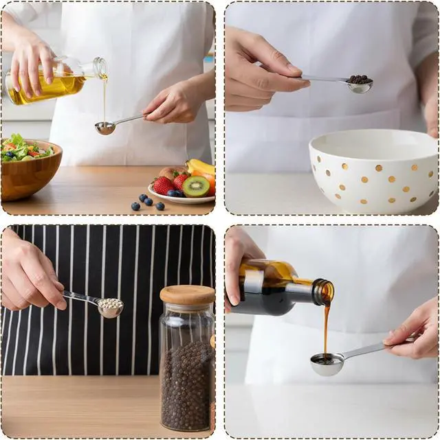Alt view image 7 of 7 - 2pcs 1/4 Teaspoon Measuring Spoon 1/4 tsp 1.25 ml 1.25 cc Tablespoon Measuring Spoon Stainless Steel Mini Small Table Measure Spoons Short Handle Metal Teaspoon Scoop for Kitchen Cooking