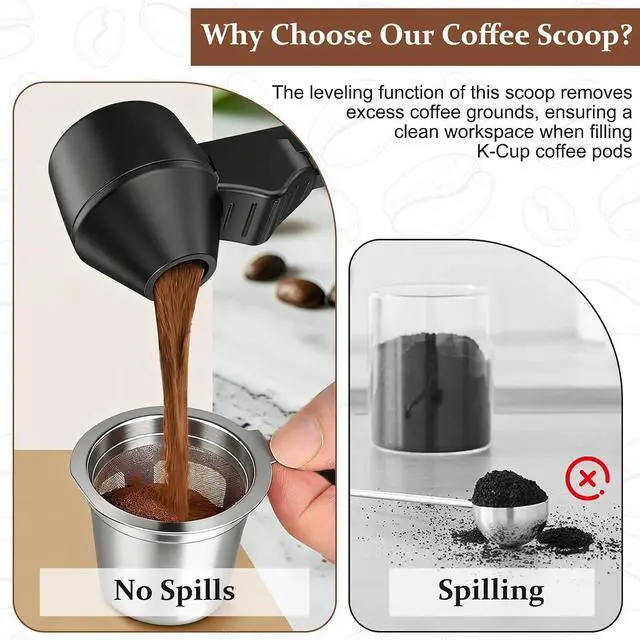 Alt view image 2 of 6 - Coffee Spoon Funnel Set, Anti-Stain Measuring Spoon, 2 Tablespoon Capacity, Also Suitable for Protein Powder, Tea, etc., 1 Pcs
