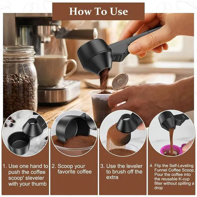 Alt view image 3 of 6 - Coffee Spoon Funnel Set, Anti-Stain Measuring Spoon, 2 Tablespoon Capacity, Also Suitable for Protein Powder, Tea, etc., 1 Pcs