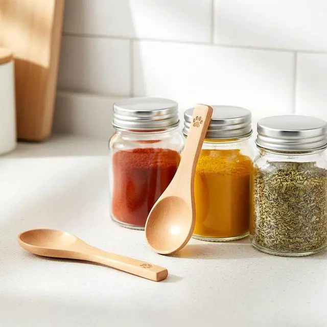 Alt view image 7 of 7 - 6 Pack Cute Mini Wood Teaspoons Small Wooden Spoons Tiny Wooden Spoons Handmade Pet Claw Tiny Nature Scoops for Honey Sugar Spice Coffee Tea Ice Cream Condiments and Jars