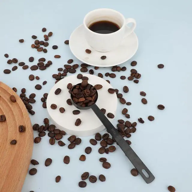 Alt view image 4 of 7 - 4.7in Black Long Handle Metal Measure Spoon Coffee Scoop 1 Tablespoon 18/8 Stainless Steel Measuring Scooper 1 tbsp Coffee Scooper for Ground Coffee Bean Espresso Milk Tea Sugar(15 ml)