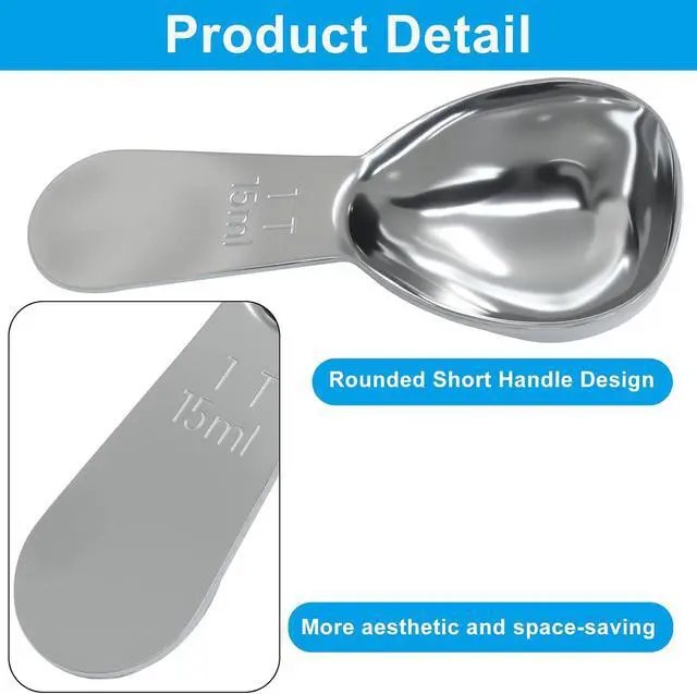 Alt view image 3 of 5 - 4Pcs 1Tbsp Stainless Steel Coffee Scoop, 15ml