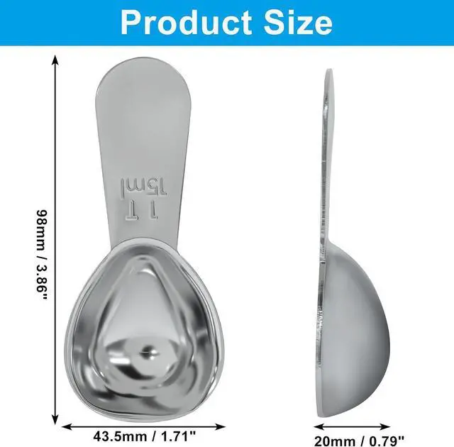 Alt view image 4 of 5 - 4Pcs 1Tbsp Stainless Steel Coffee Scoop, 15ml