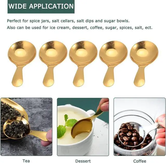 Alt view image 3 of 7 - Watris Veiyi 5PCS Short Handle Spoons for Sugar Condiments Coffee Tea
