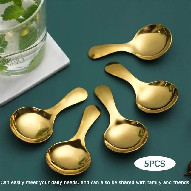 Alt view image 6 of 7 - Watris Veiyi 5PCS Short Handle Spoons for Sugar Condiments Coffee Tea