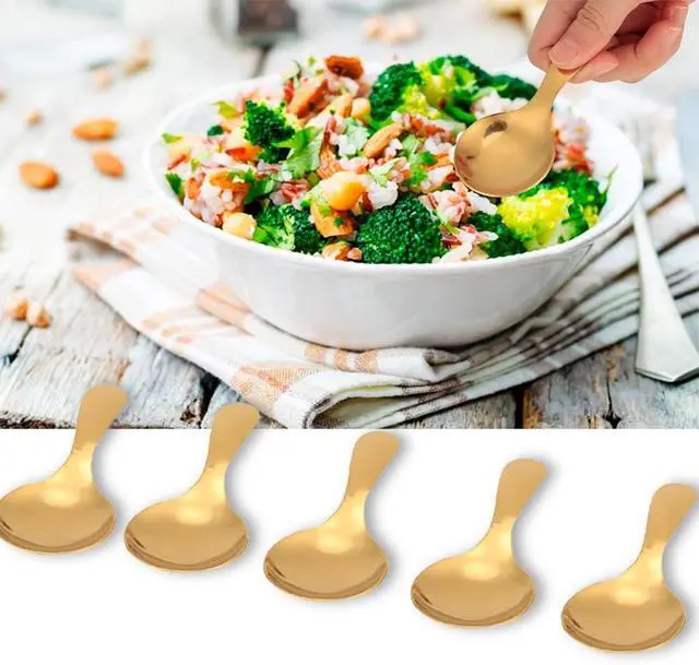 Alt view image 7 of 7 - Watris Veiyi 5PCS Short Handle Spoons for Sugar Condiments Coffee Tea