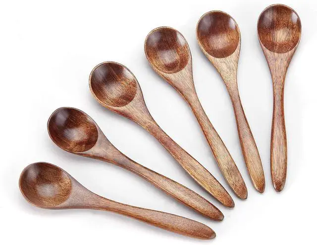 Main image of Sevensun Small Wooden Teaspoon, 6pcs Serving Wooden Utensils For Cooking, Condiments, Honey, Spoons For Daily Use