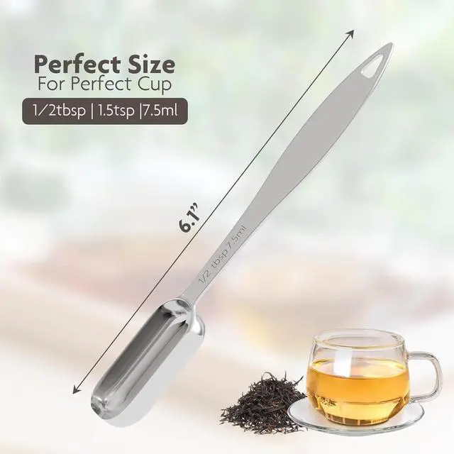 Alt view image 2 of 6 - 1.5tsp(7.5ml) Tea Scoop for Loose Leaf, Stainless Steel Measuring Spoon